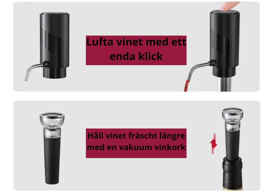 Elektrisk vinöppnare  och vinluftare