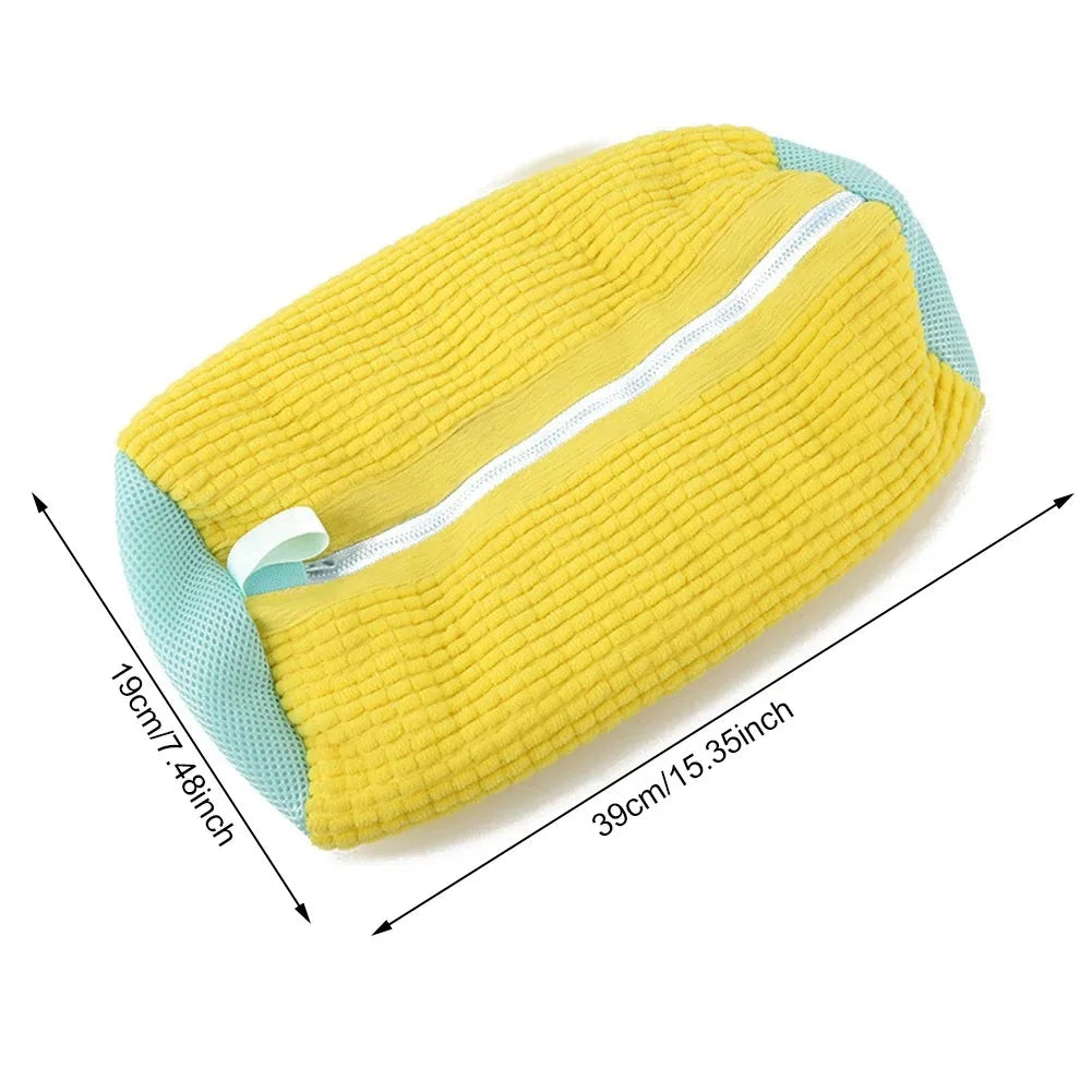 Skor tvättpåse med vadderat nät – Skor skydd, fluffiga fibrer, polyester. Skonsam mot skor i tvättmaskin och tork påse.