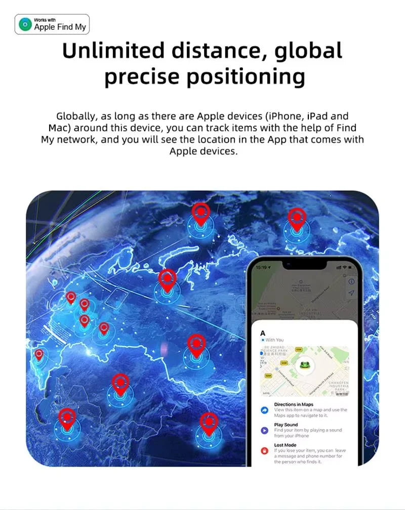 Smart Bluetooth GPS Tracker Airtag Work with Apple Find My APP ITag Anti Lost Locator Pet Finder Air Tags for IOS